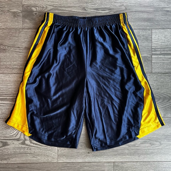 GMX Sport Men’s Navy & Yellow Basketball Shorts Size Large - Picture 1 of 6